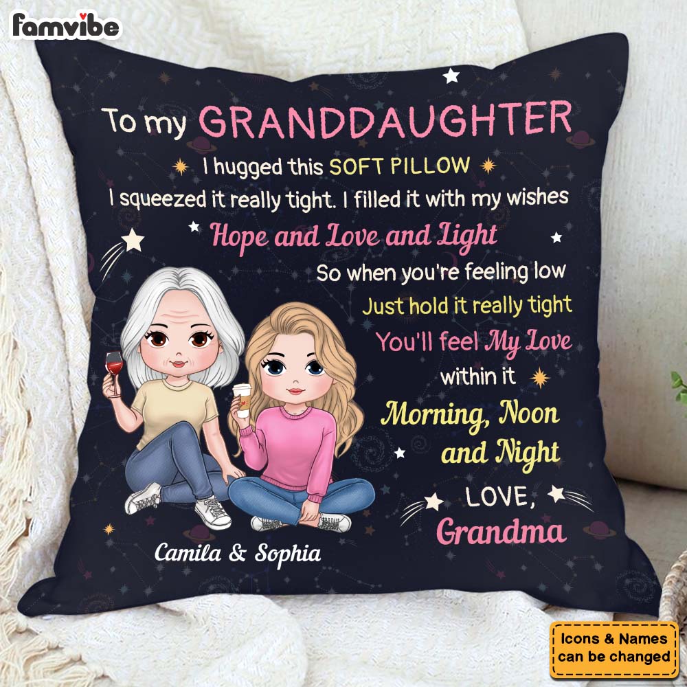 Personalized Gift For Granddaughter Hug This Pillow 35687 Mockup 4