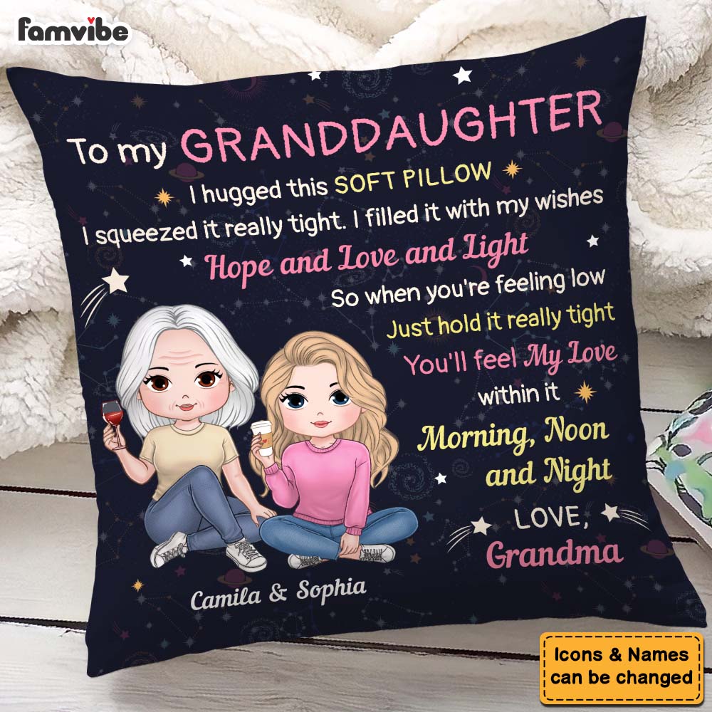 Personalized Gift For Granddaughter Hug This Pillow 35687 Mockup 5