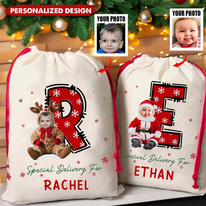 Custom Photo Personalized Custom Christmas Favor Bag - Christmas Gift For Kids