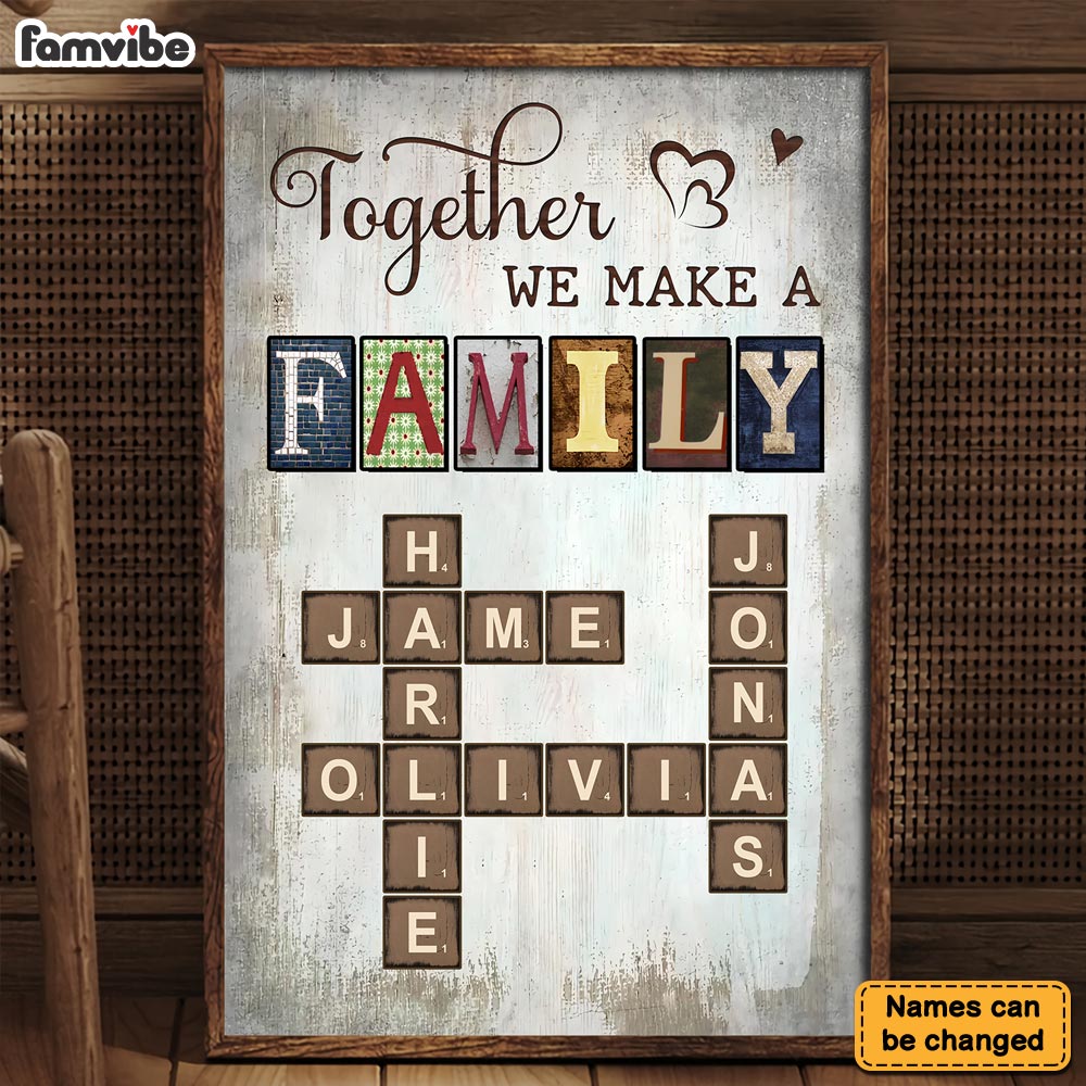 Personalized Family Crossword Art Poster 36314 Mockup 3