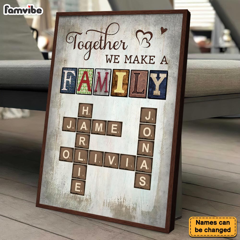 Personalized Family Crossword Art Poster 36314 Mockup 4