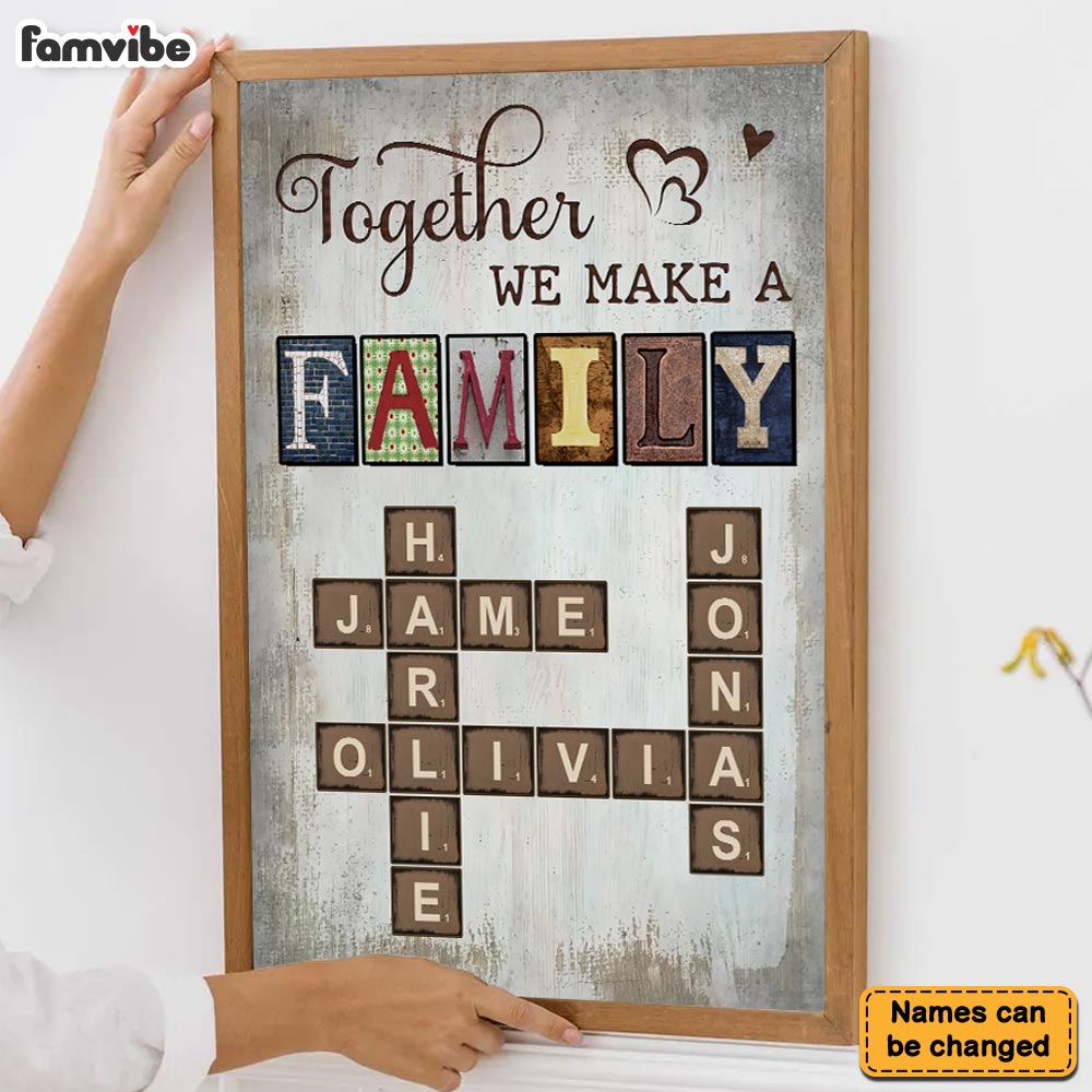 Personalized Family Crossword Art Poster 36314 Mockup 5