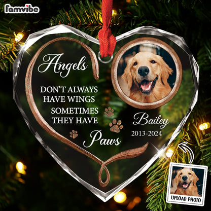 Personalized Dog Memorial Heart And Paw Heart Glass Ornaments 36521 Mockup 4