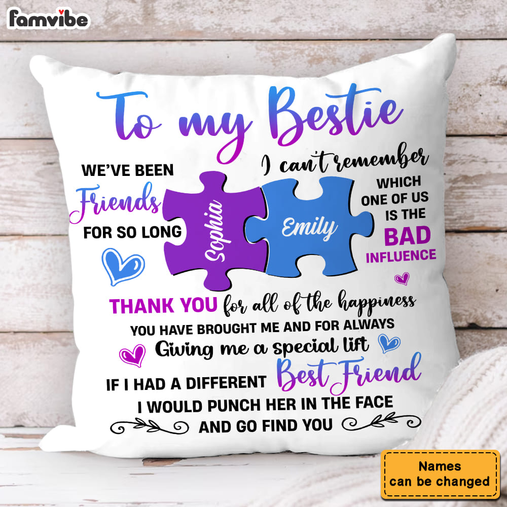 Personalized Birthday Christmas Gift For Friends Puzzle Custom Name Thank You For All Of The Happiness Pillow 36566 Mockup 2