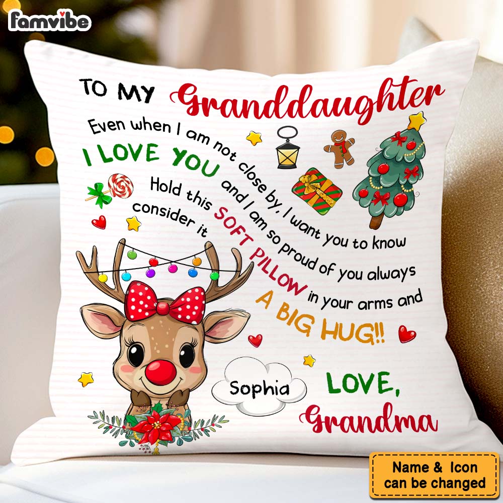 Personalized Grandkids Little Cute Reindeer Pillow 36571 Mockup 3