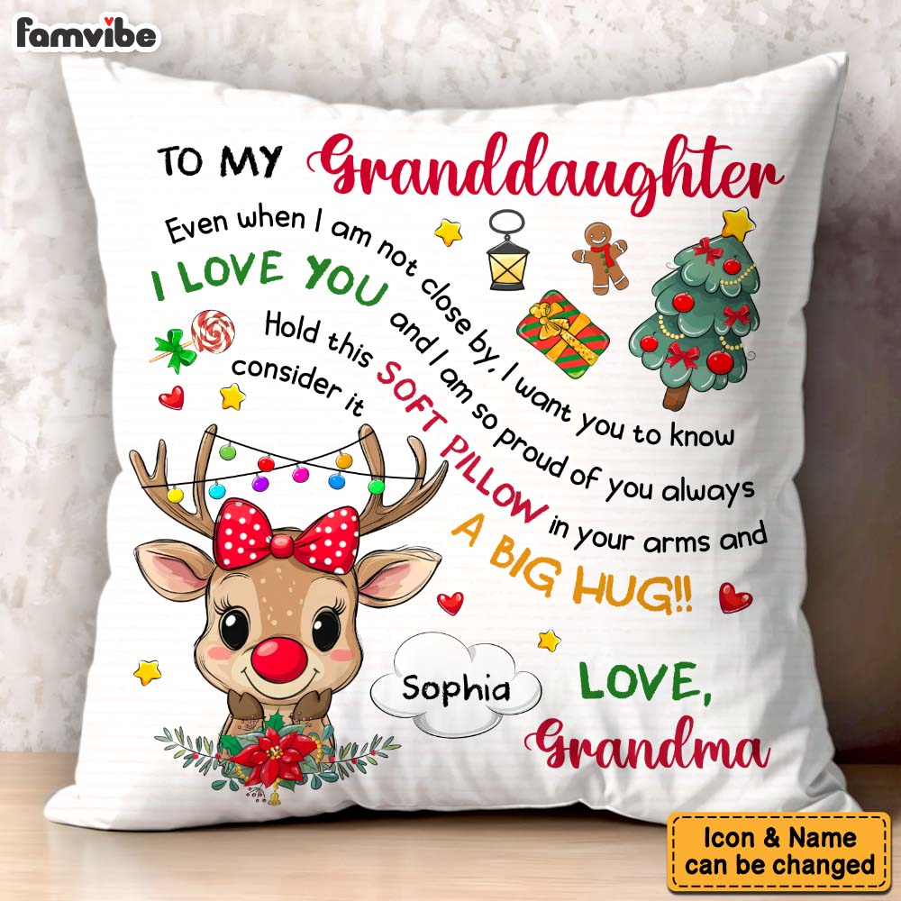 Personalized Grandkids Little Cute Reindeer Pillow 36571 Mockup 5