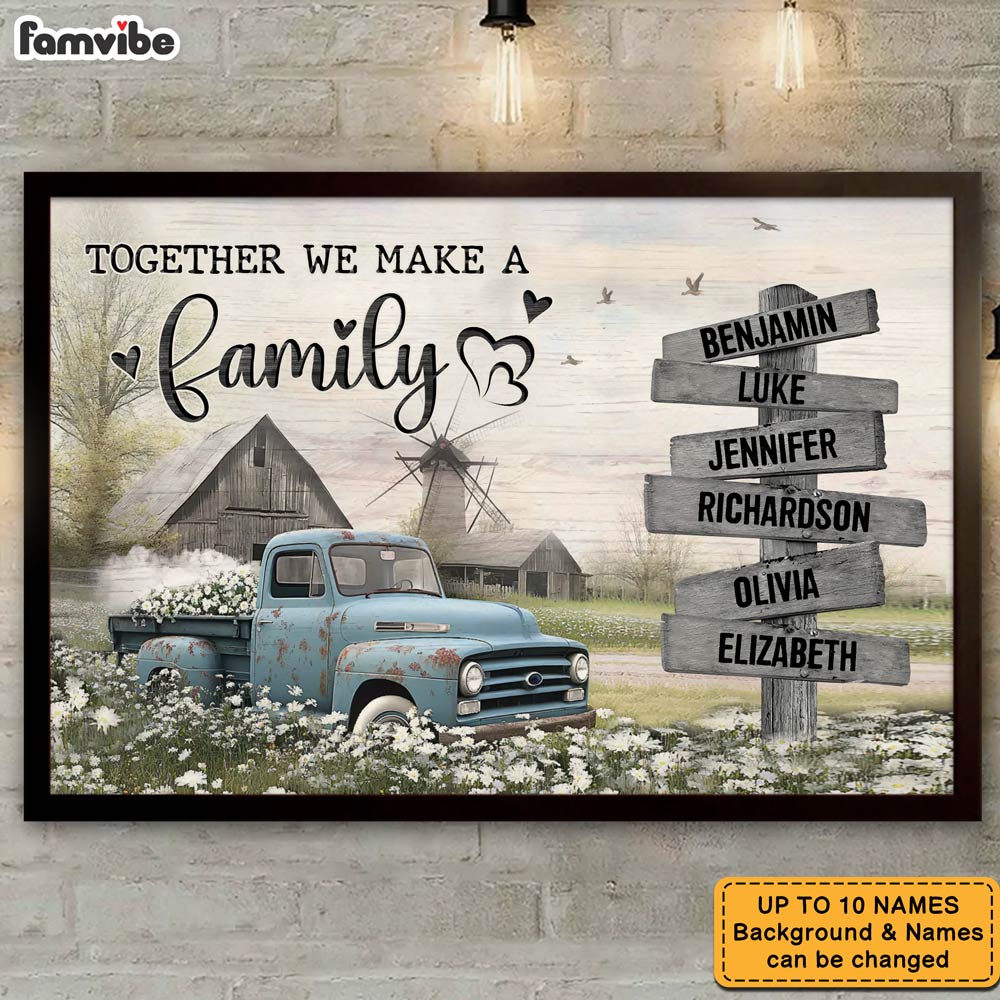 Personalized Gift For Family Farmhouse Old Truck Poster 36611 Mockup 2