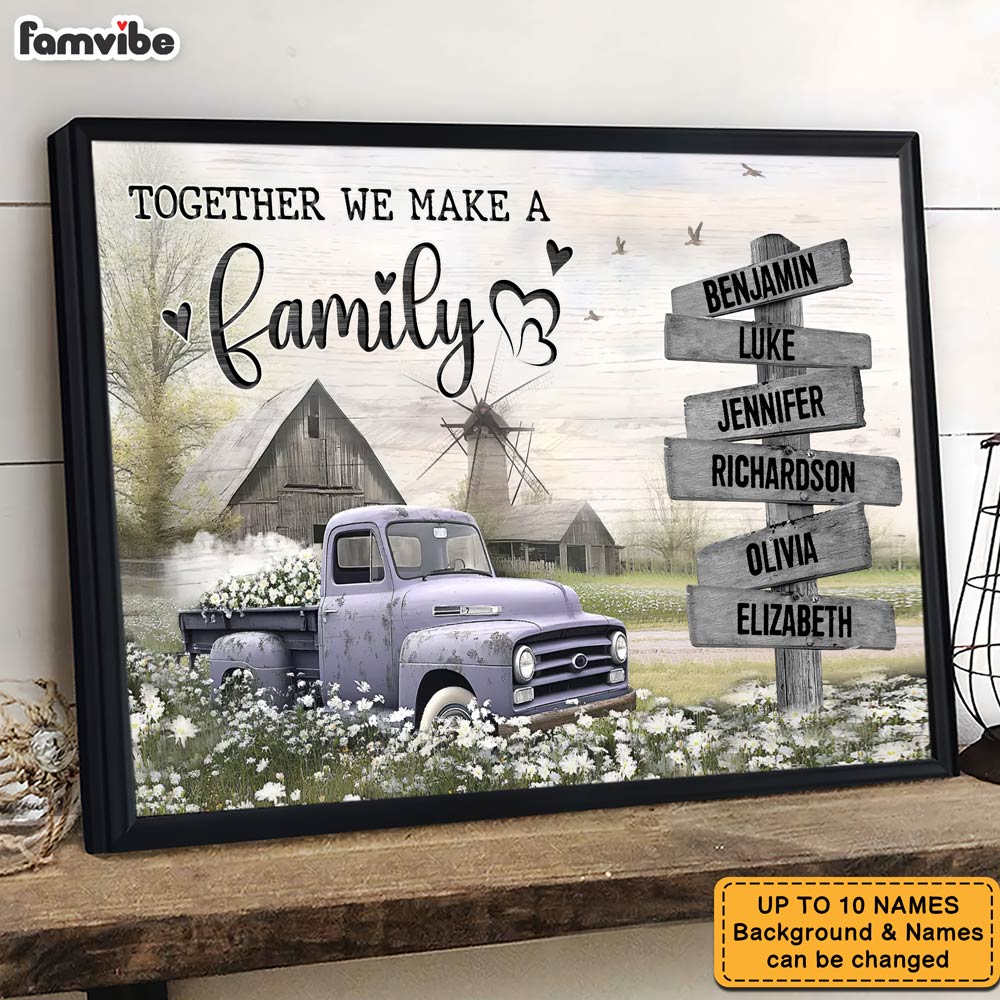 Personalized Gift For Family Farmhouse Old Truck Poster 36611 Mockup 3