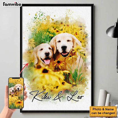 Personalized Watercolor Pet Poster From Photo, Gift For Pet Owners, New Pet Gift, Pet Memorial Gift 36637 Mockup 2