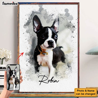 Personalized Watercolor Pet Poster From Photo, Gift For Pet Owners, New Pet Gift, Pet Memorial Gift 36637 Mockup 3