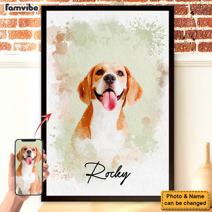 Personalized Watercolor Pet Poster From Photo, Gift For Pet Owners, New Pet Gift, Pet Memorial Gift 36637 Mockup 4