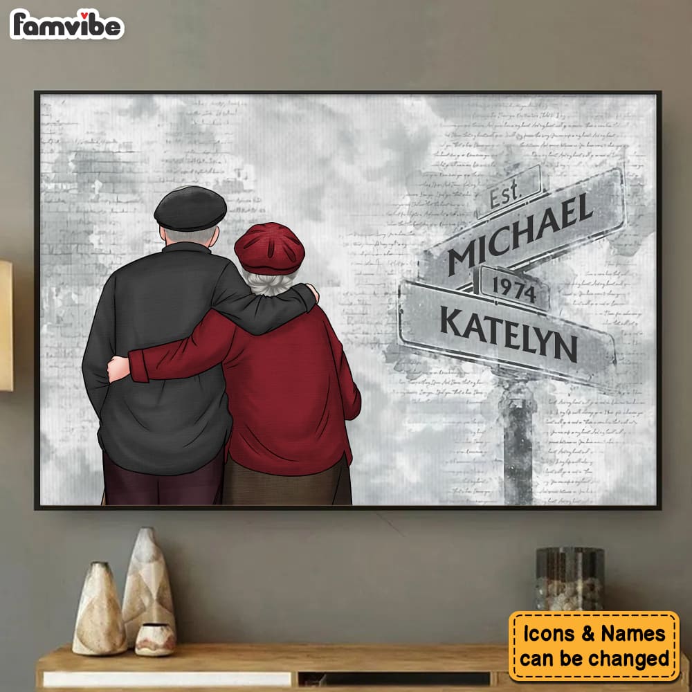 Personalized Gift For Couple Street Sign Poster 36703 Mockup 4