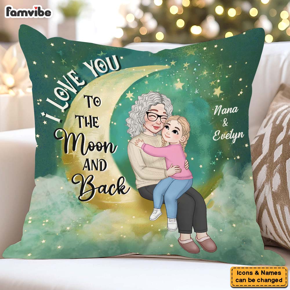 Personalized Gift For Granddaughter Love You To The Moon And Back Pillow 36752 Mockup 2