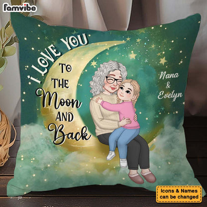 Personalized Gift For Granddaughter Love You To The Moon And Back Pillow 36752 Mockup 3