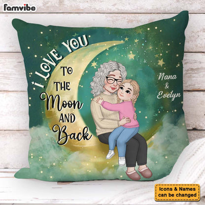 Personalized Gift For Granddaughter Love You To The Moon And Back Pillow 36752 Mockup 4