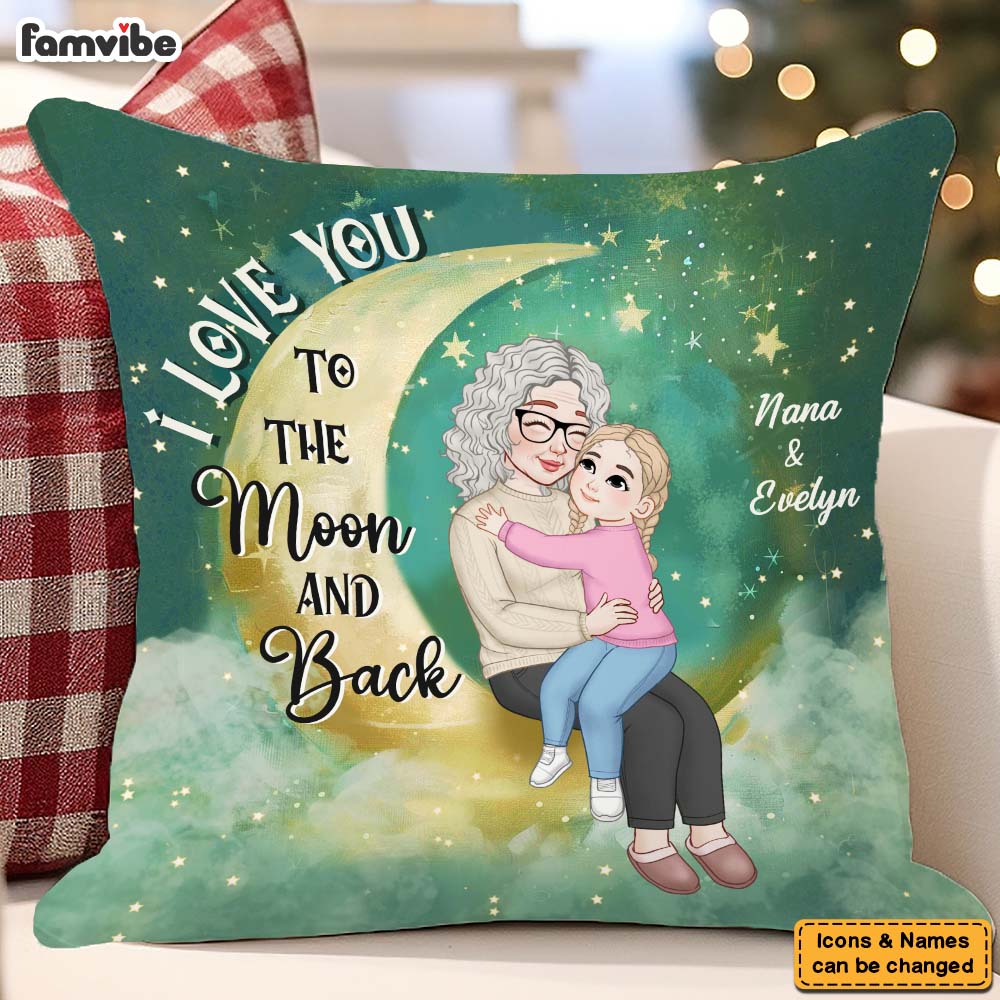 Personalized Gift For Granddaughter Love You To The Moon And Back Pillow 36752 Mockup 5