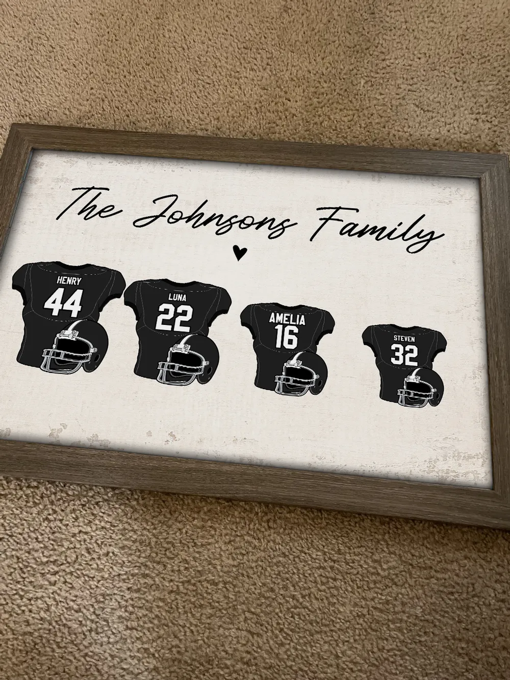 Family‘s Dream Team American Football Personalized Poster, Gift For Dad, For Grandpa, For Husband