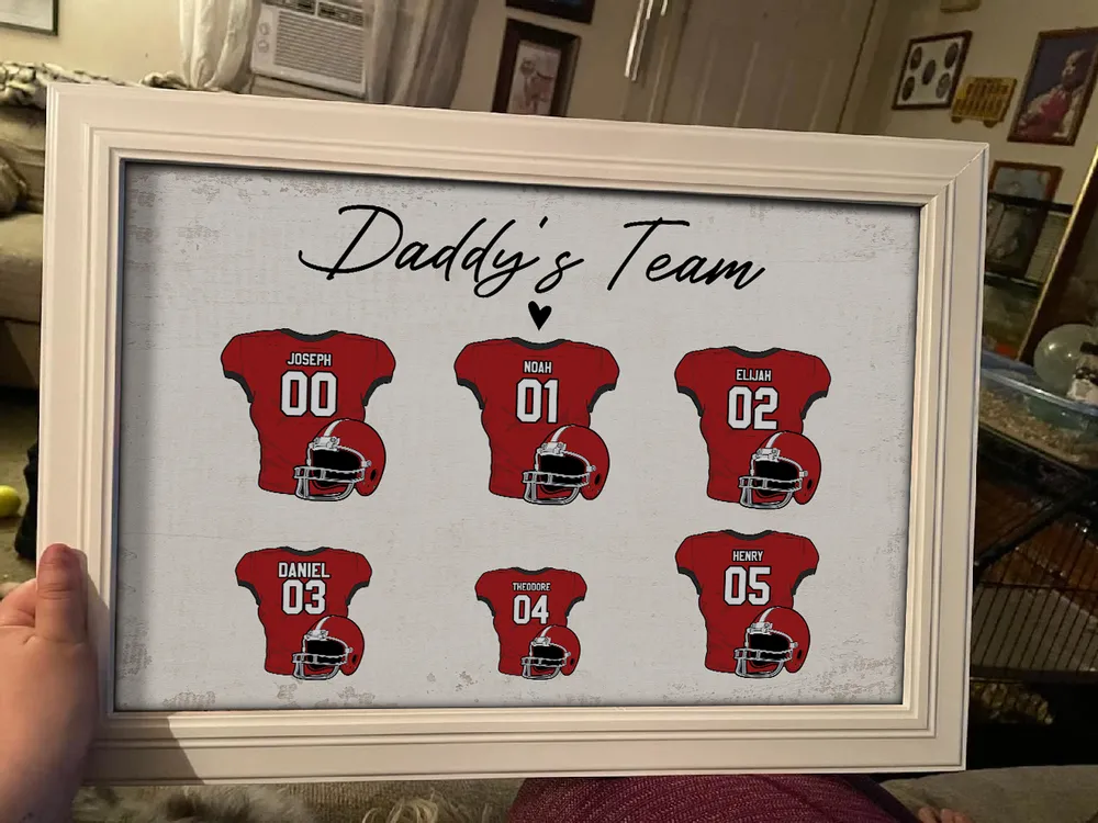 Family‘s Dream Team American Football Personalized Poster, Gift For Dad, For Grandpa, For Husband