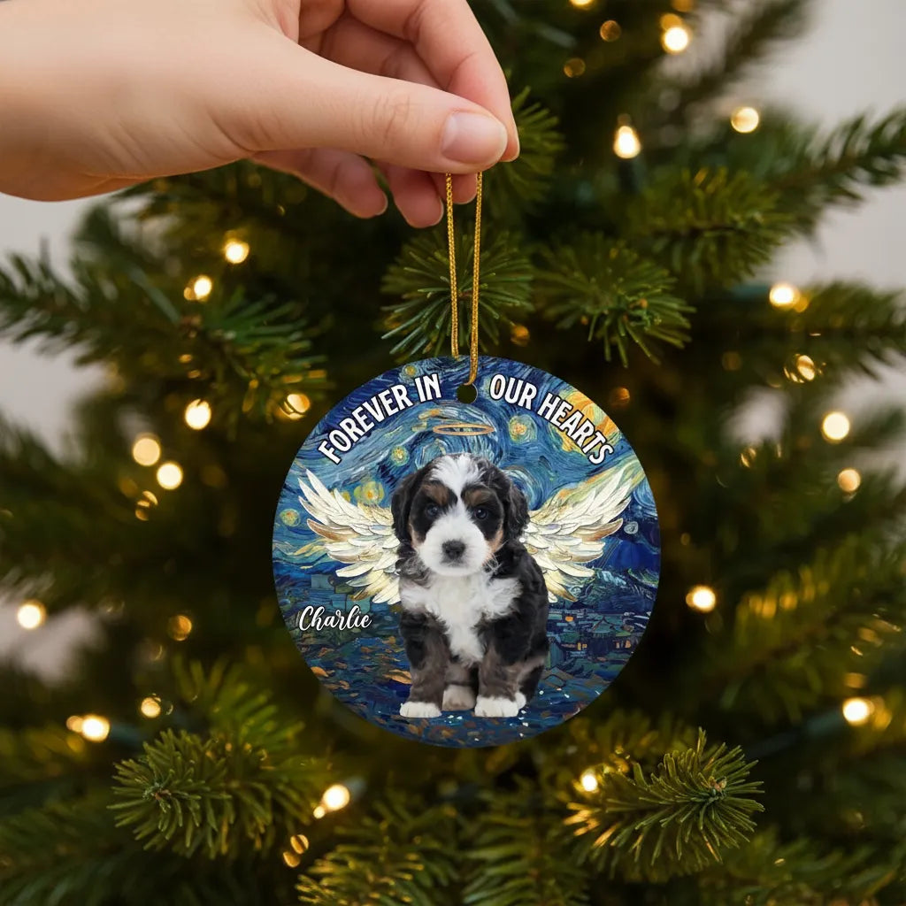 Custom Photo Acrylic Ornament - Personalized Pet Christmas Memorial Sympathy Gifts For Dogs, Cats - Companions Forever In Our Hearts
