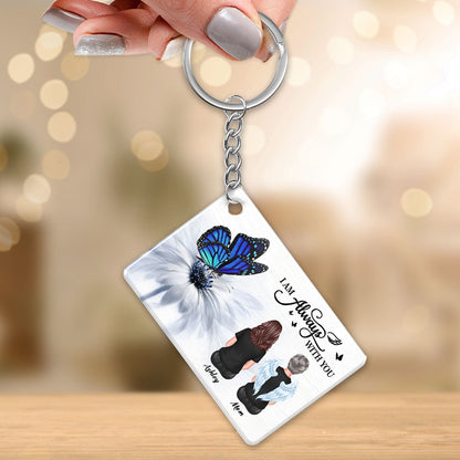 Butterfly I Am Always With You Memorial Sympathy Gift Remembrance Keepsake Personalized Acrylic Keychain