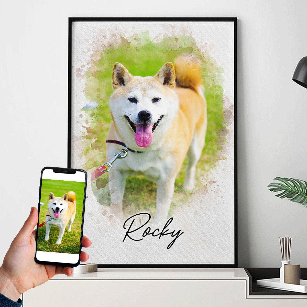 Personalized Watercolor Pet Poster From Photo, Gift For Pet Owners, New Pet Gift, Pet Memorial Gift