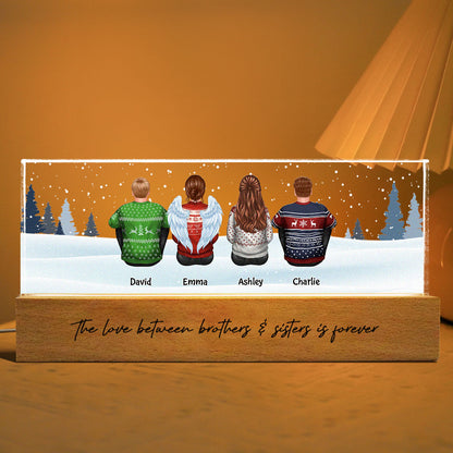The Love Between Family Is Forever Personalized LED Night Light, Christmas Gift For Loved Ones