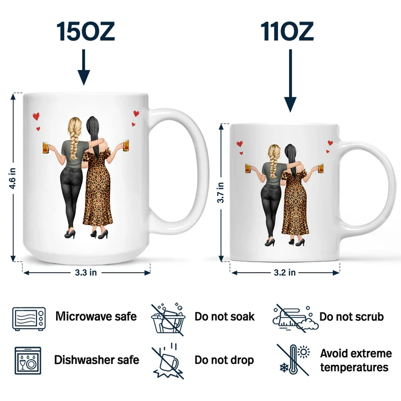 3D Besties Thank You For Being My Unpaid Therapist - Personalized Mug