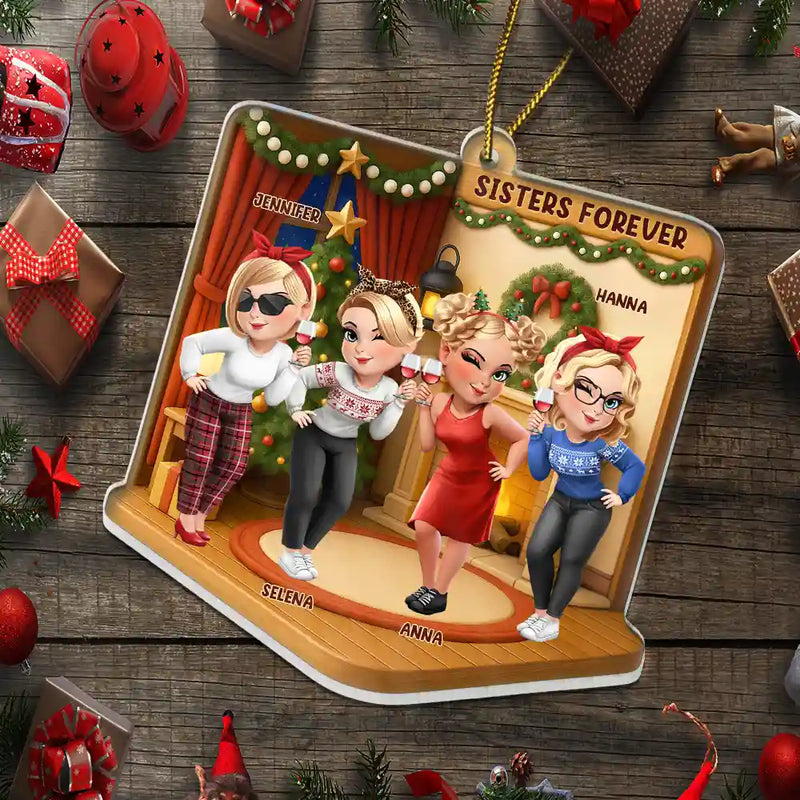 Gia Đình - Hồng Y Mẹ Bố Bà Ông Nội Hồng Y Vòng Tròn Trang Trí