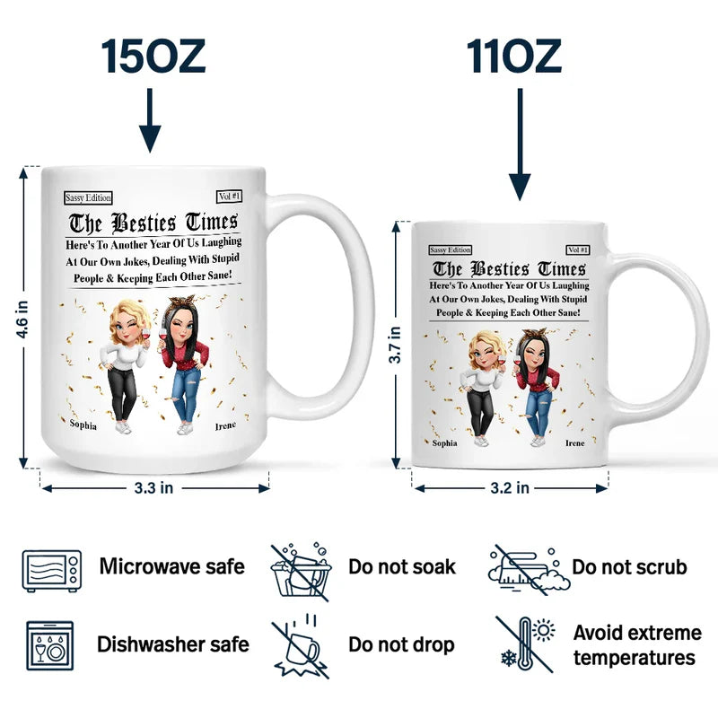 3D Effect Besties Here's To Another Year Of Us - Personalized Mug