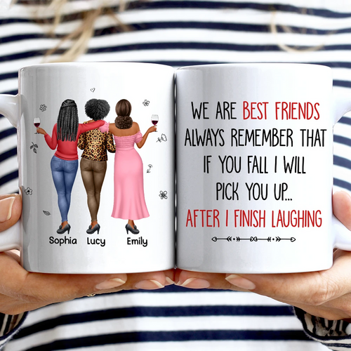 3D Effect Besties If You Fall I Will Pick You Up - Personalized Mug