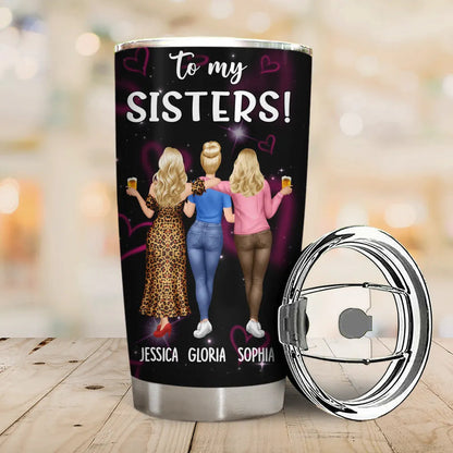 3D Effect Besties Thank You For Standing By My Side - Personalized Tumbler