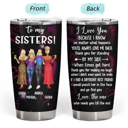 3D Effect Besties Thank You For Standing By My Side - Personalized Tumbler