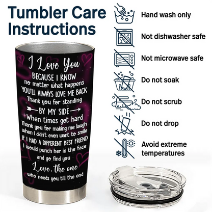 3D Effect Besties Thank You For Standing By My Side - Personalized Tumbler