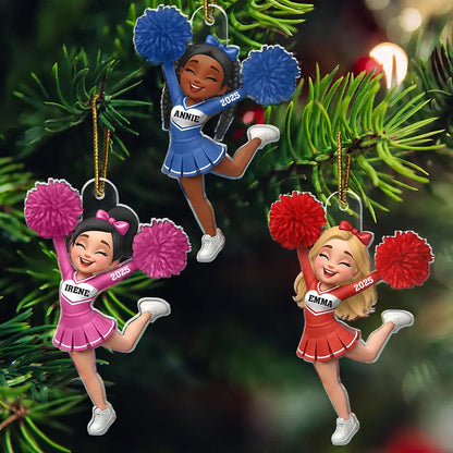 3D Effect Cheerleader - Personalized Custom Shaped Acrylic Ornament