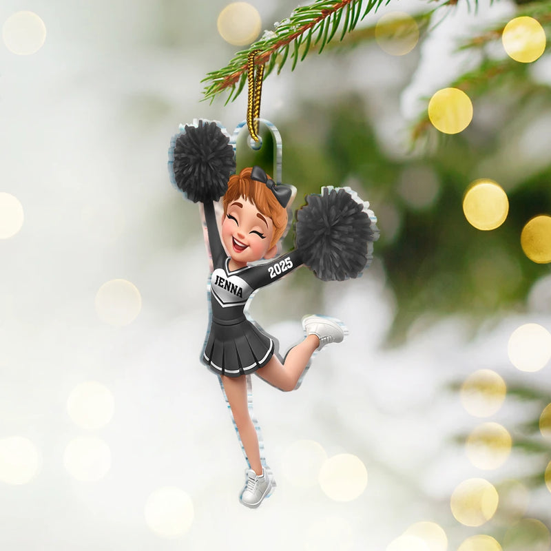 3D Effect Cheerleader - Personalized Custom Shaped Acrylic Ornament