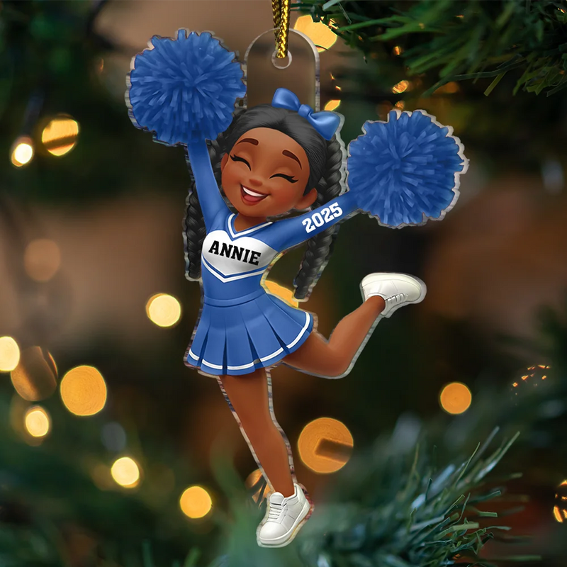 3D Effect Cheerleader - Personalized Custom Shaped Acrylic Ornament