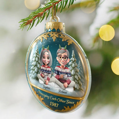3D Effect Couple Christmas You And Me We Got This - Personalized Custom Shaped Acrylic Ornament
