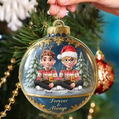 3D Effect Couple Christmas You And Me We Got This - Personalized Custom Shaped Acrylic Ornament