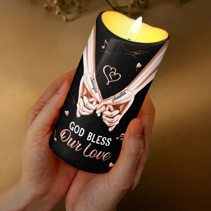 3D Effect Couple You Are The Light Of My World - Personalized Flameless LED Candle
