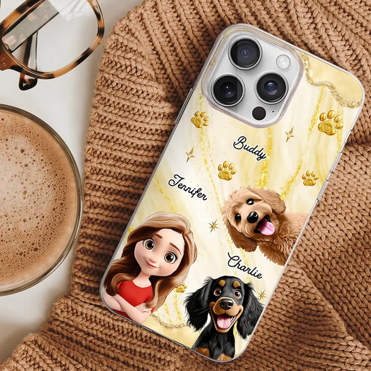 3D Effect Dog Cat Mom - Personalized Clear Phone Case