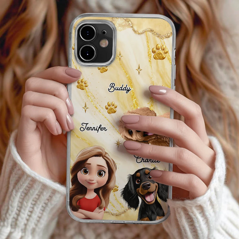 3D Effect Dog Cat Mom - Personalized Clear Phone Case