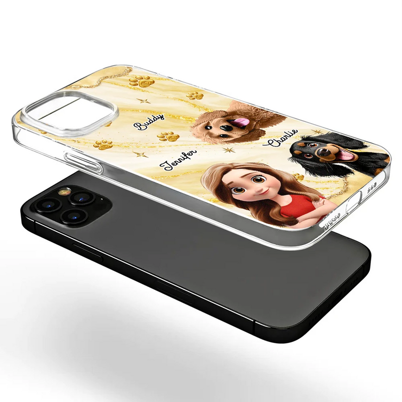 3D Effect Dog Cat Mom - Personalized Clear Phone Case