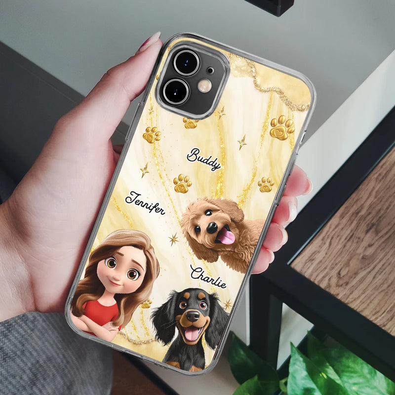 3D Effect Dog Cat Mom - Personalized Clear Phone Case