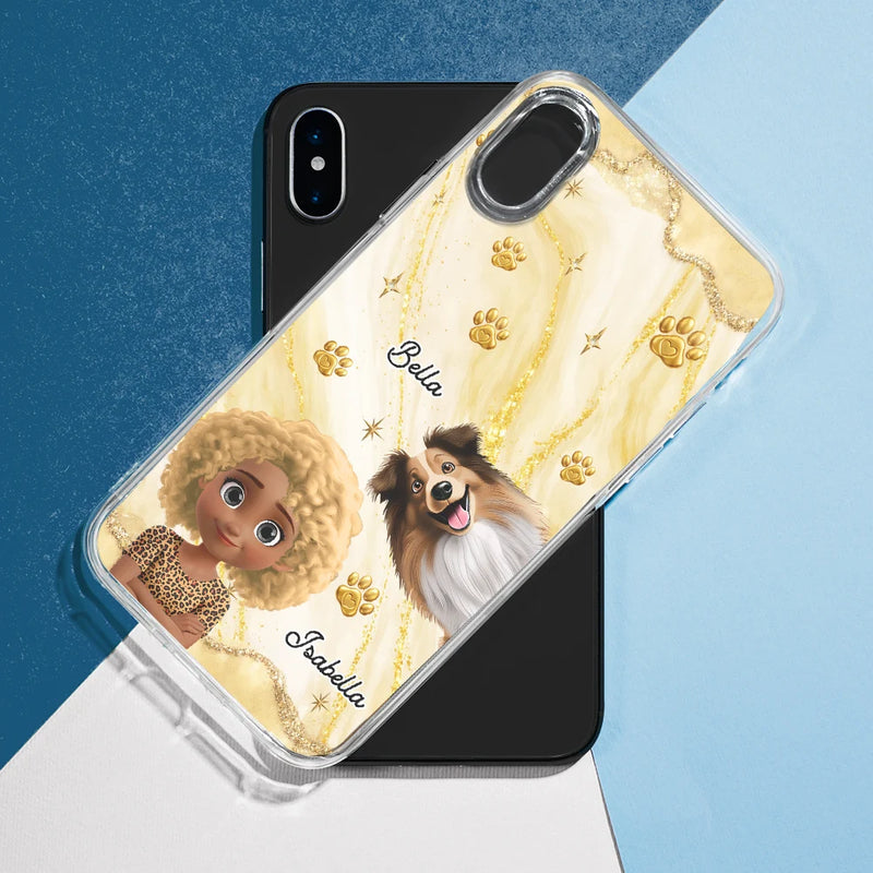 3D Effect Dog Cat Mom - Personalized Clear Phone Case