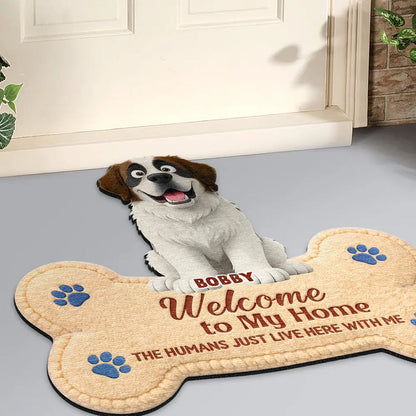 3D Effect Dogs Welcome To Our Home - Personalized Custom Shaped Doormat