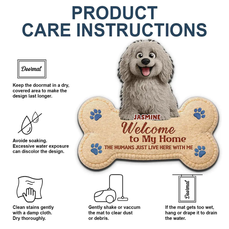 3D Effect Dogs Welcome To Our Home - Personalized Custom Shaped Doormat