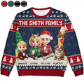 3D Effect Family Merry Christmas - Personalized Unisex Ugly Sweater
