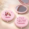 3D Effect Flower & Butterfly Monogram Shine With Love And Admiration - Personalized Compact Mirror