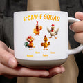 3D Effect Funny Chickens F-CAW-F Squad - Personalized Pottery Mug