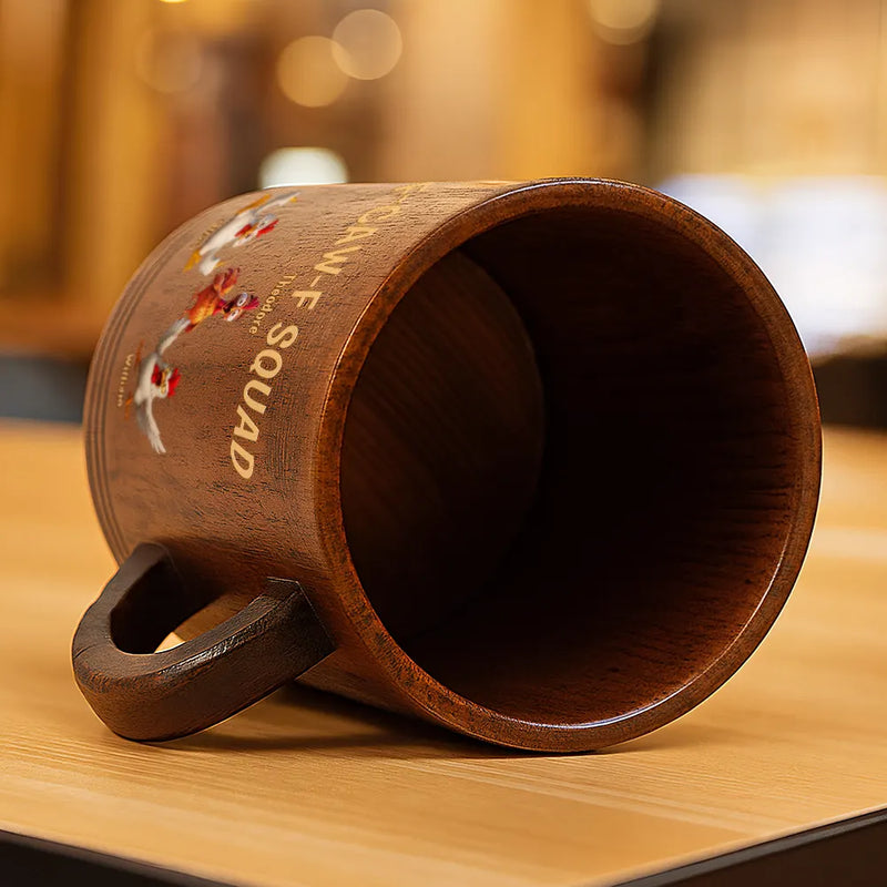 3D Effect Funny Chickens F-CAW-F Squad - Personalized Wooden Mug